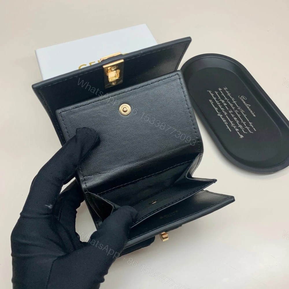 View 5 of CELINE SMALL TRIFOLD WALLET 16 IN SATINATED BLACK 11CM 10F523CQ7 38NO