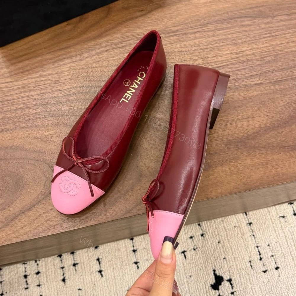 View 5 of Chanel Ballet Flats Burgundy & Pink G02819 X01000 U9349