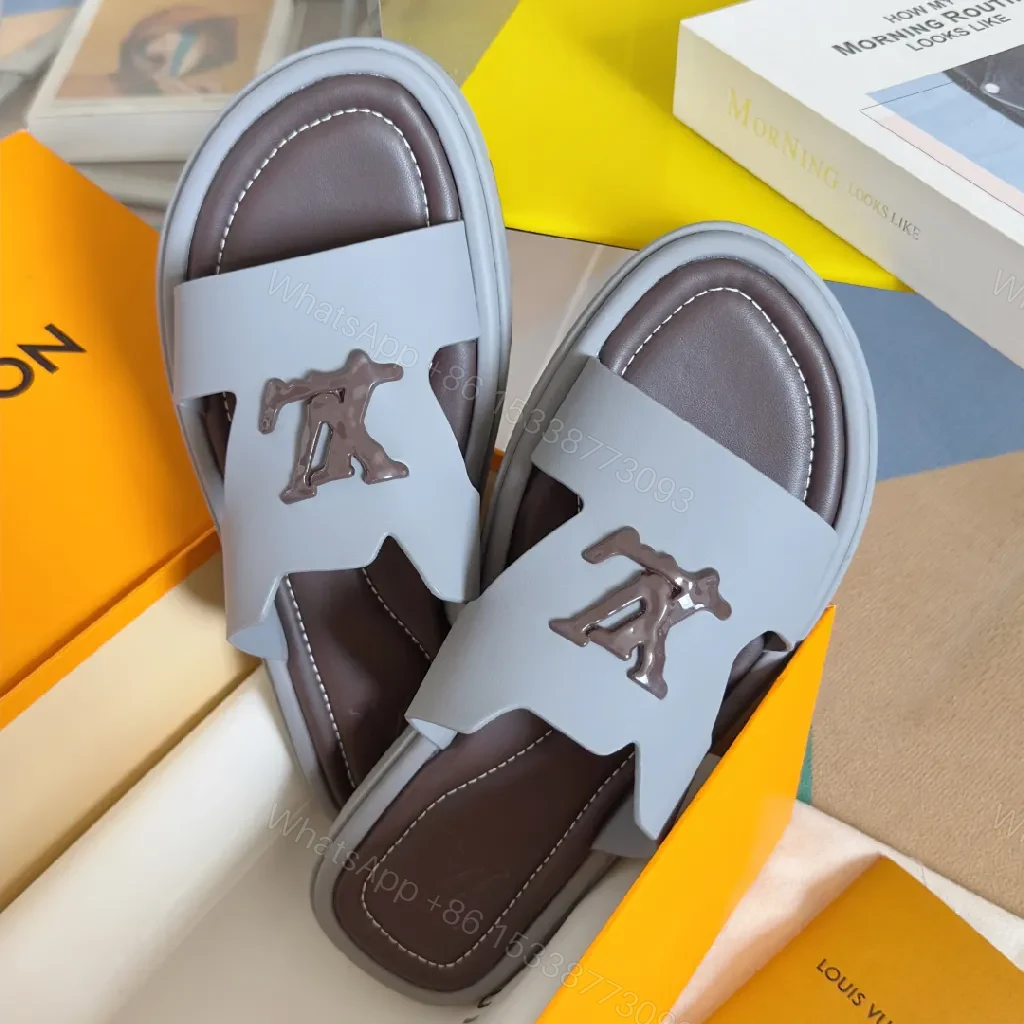 View 2 of Soft-Glow Gray Luxury Slip-Ons: Modern Comfort Sandals