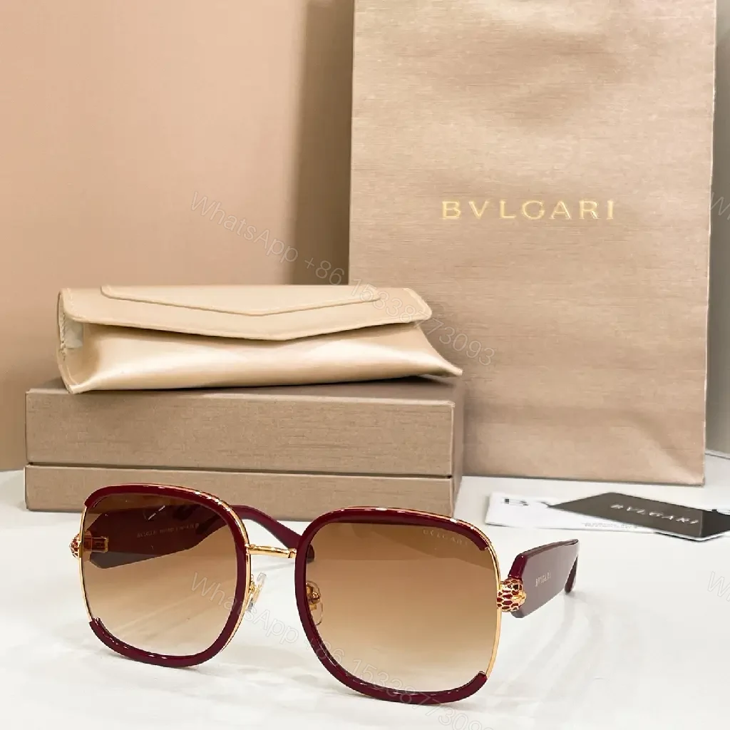 View 4 of Pink Oversized Sunglasses • Pale Pink Frame • Aviator-Style Square Lenses • Gradient Brown Lenses • BVLGARI Details