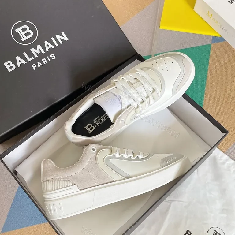 View 7 of Cream-Tone Calf Leather Sneakers: Luxury Everyday Comfort