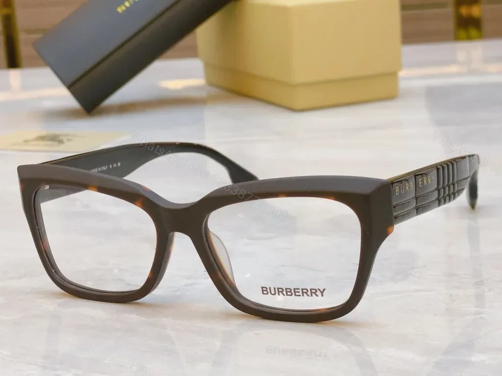 Burberry Black Acetate Modern Frame Sunglasses with Designer Details — view 1