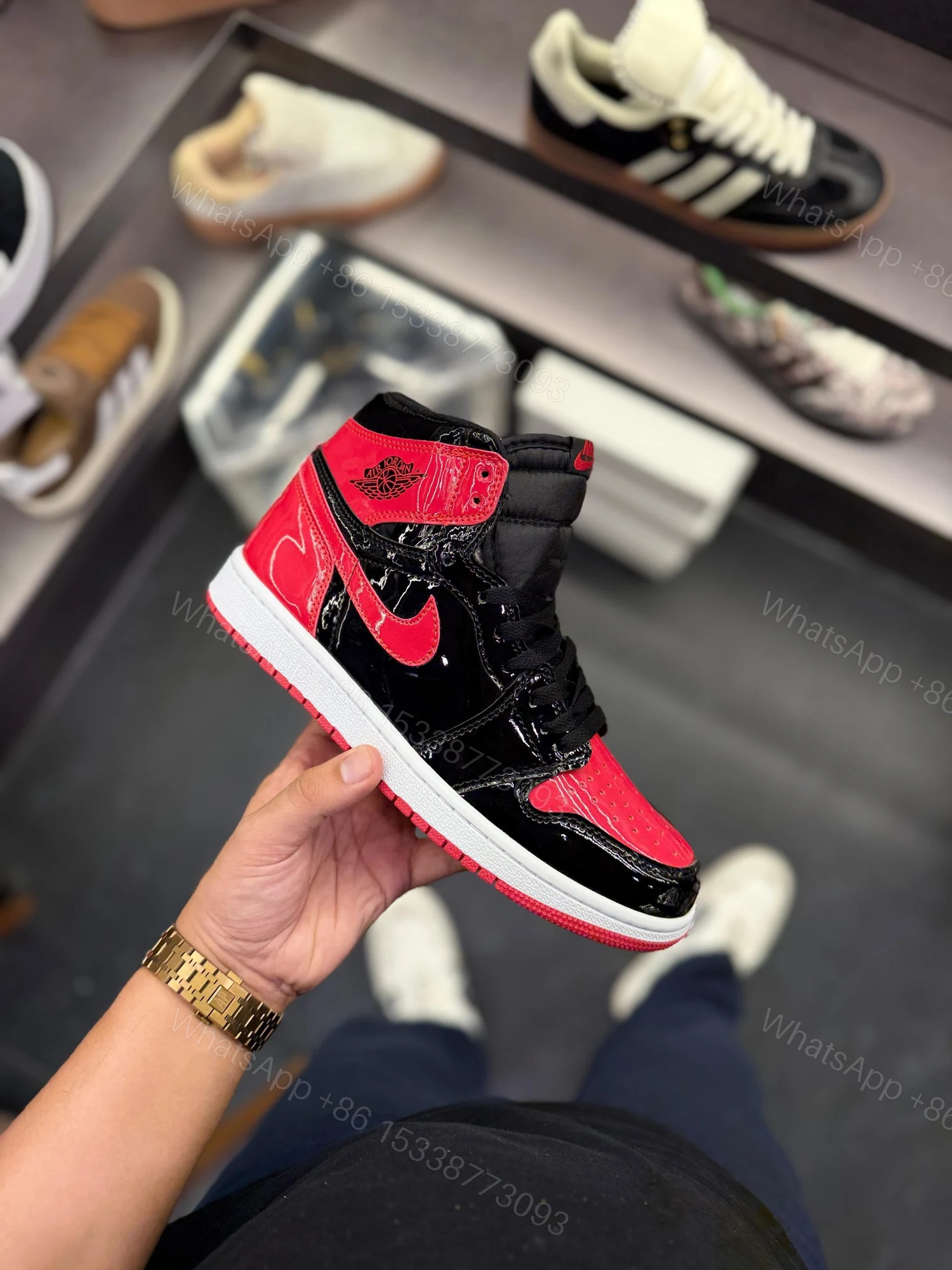 View 3 of FIRST COPY AIR JORDANS RETRO 1 PATENT BRED FOR MEN