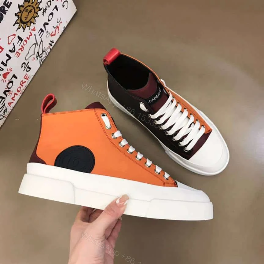 View 8 of DOLCE AND GABBANA QUILTED TWO-TONE NYLON PORTOFINO LIGHT MID-TOP SNEAKERS – DG106