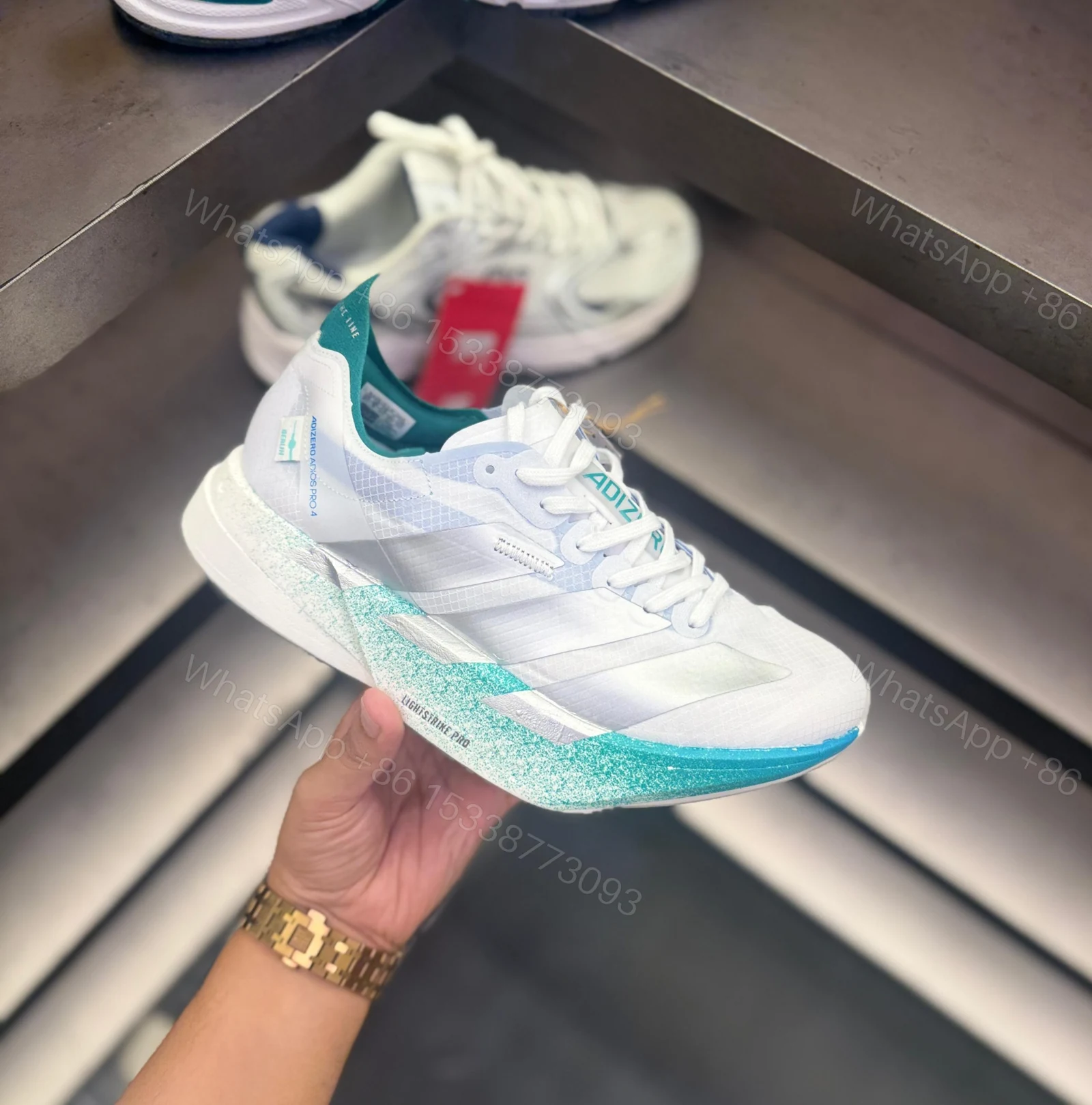FIRST COPY ADIDAS ADIOS BERLIN SILVER GREEN — view 1