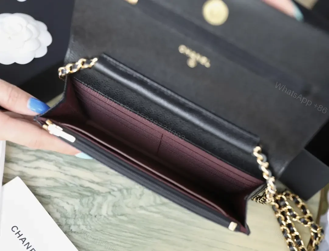 View 4 of Quilted Leather Crossbody with Gold Chain, Chic Designer-Inspired
