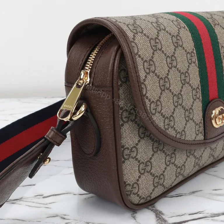 View 5 of G GG Supreme Crossbody: Monogram Web Stripe Luxury Bag