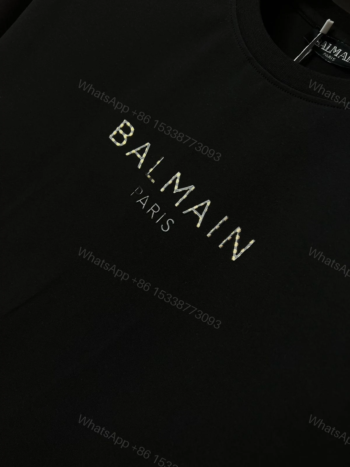 View 7 of FIRST COPY BALMAIN Heavy Gsm Cotton Lycra Round Neck Premium Fit T-Shirt