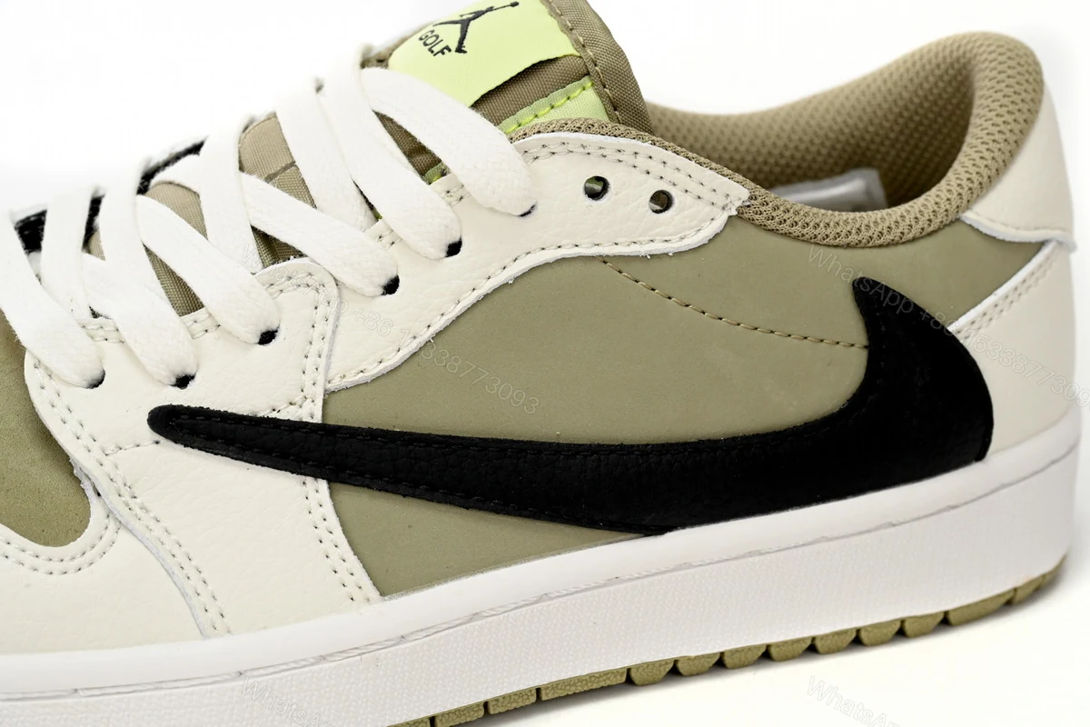 View 7 of Travis Scott x Air Jordan 1 Low Golf “Olive” FZ3124-200