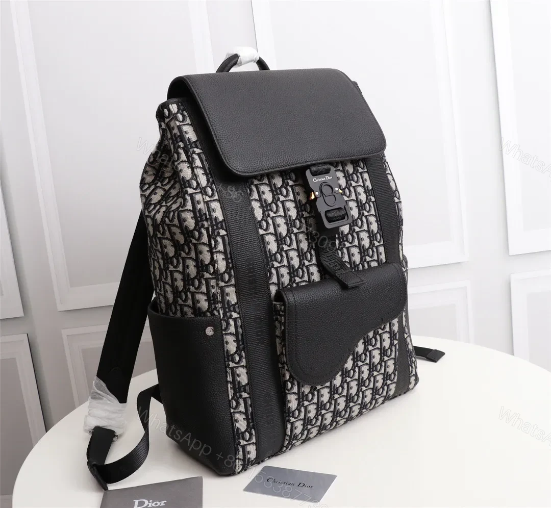 View 3 of Monogram Patterned Backpack: Luxe Utility, Durable Carryall