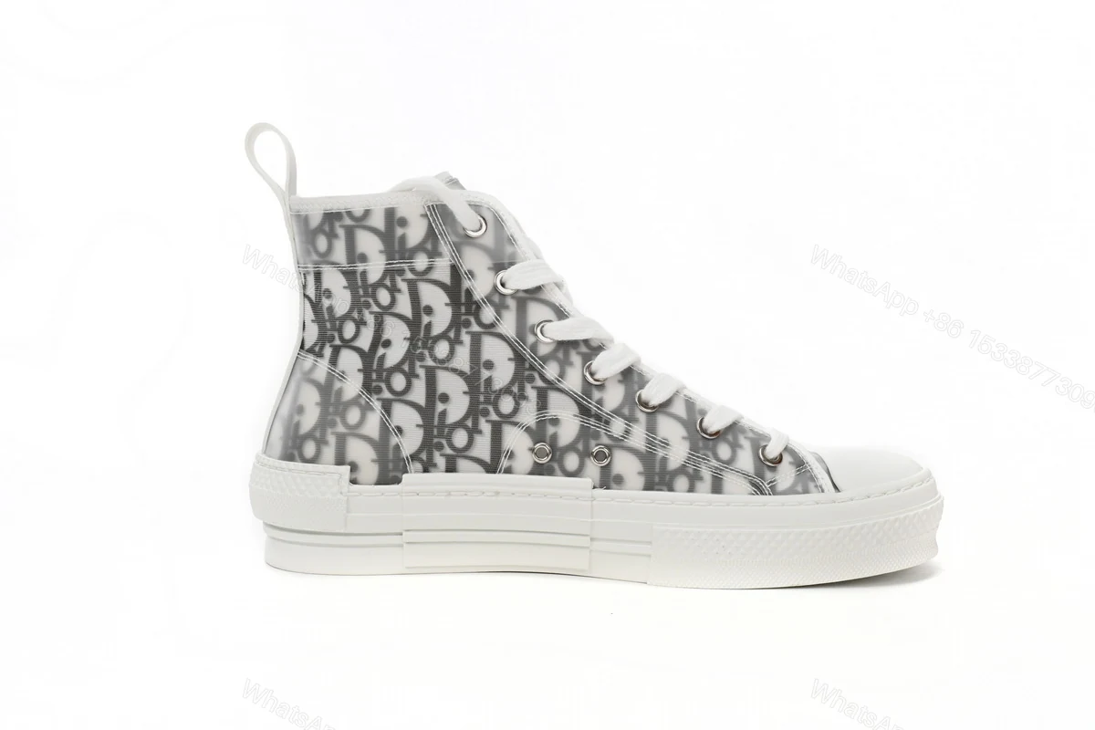 View 6 of Dior B23 Oblique Hight Top Sneakers White