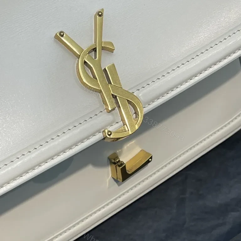 View 8 of Ivory Leather Crossbody with YSL Hardware â€“ Luxe Everyday Bag