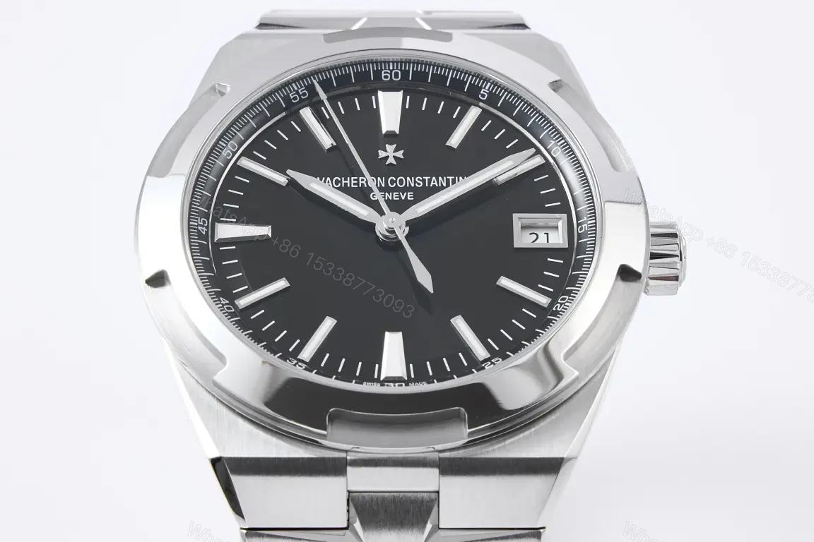 View 3 of JJ Factory Vacheron Constantin Overseas 4500V Series Stainless Steel Watch – Black Dial, 41mm, Automatic Movement, Date Display, Steel Bracelet or Rubber Strap Options