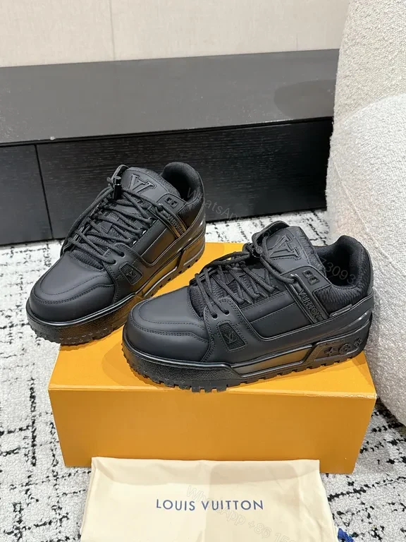 View 7 of Louis Vuitton Black Leather High-Top Sneakers: Luxury Everyday Comfort