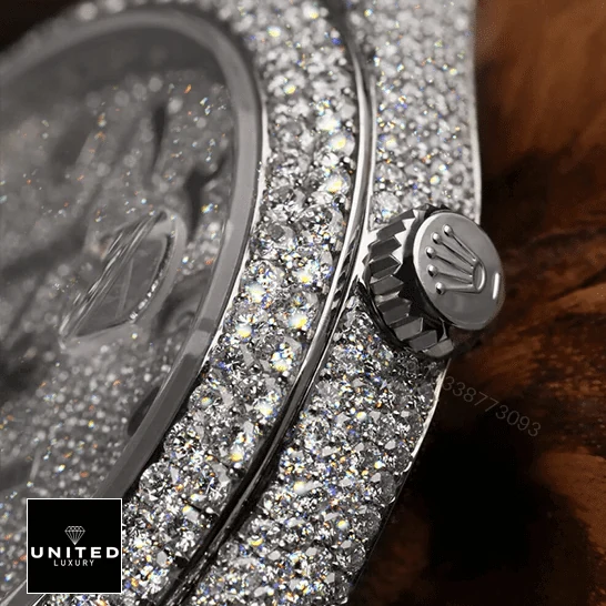 View 11 of Rolex Datejust 116300 White Gold Diamond Arabic Dial Iced Out Replica