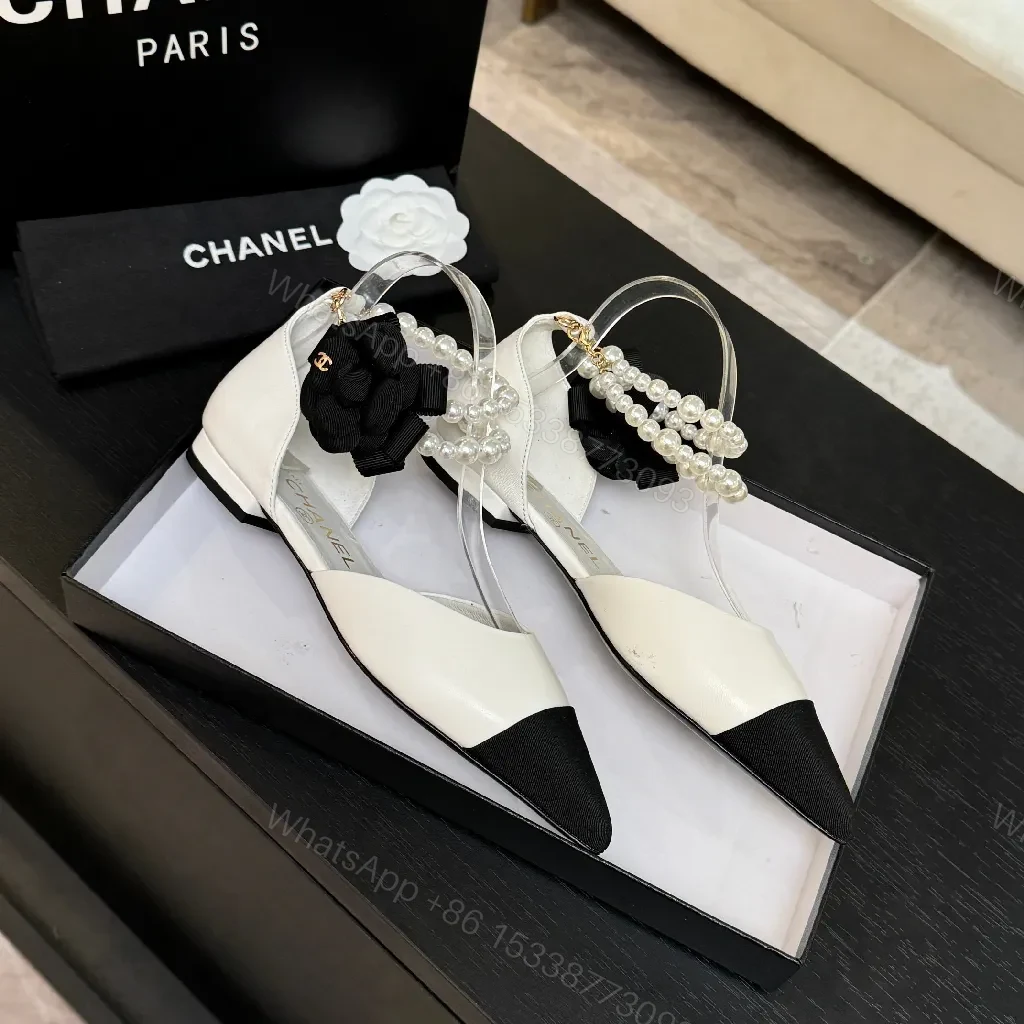 View 3 of Elegant Pearl Slingback Pumps: Luxe Two-Tone Couture Pumps