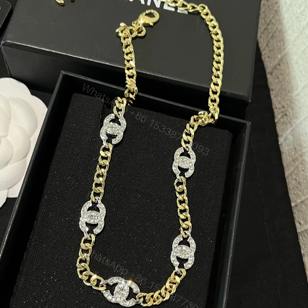 View 3 of Chanel Choker Metals And Stone Grains Gold Silver And Transparent