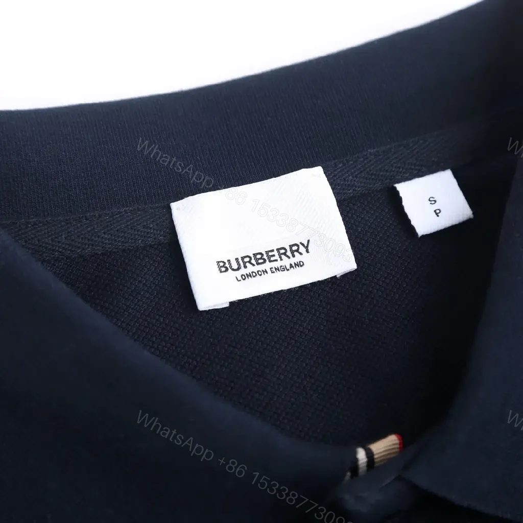 View 2 of Navy Cotton Polo: Subtle Branding, Tailored Comfort Shirt