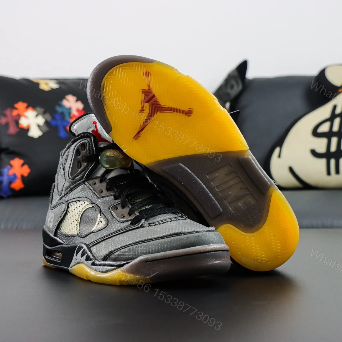 View 3 of Off White x Air Jordan 5 Retro SP Muslin Reps