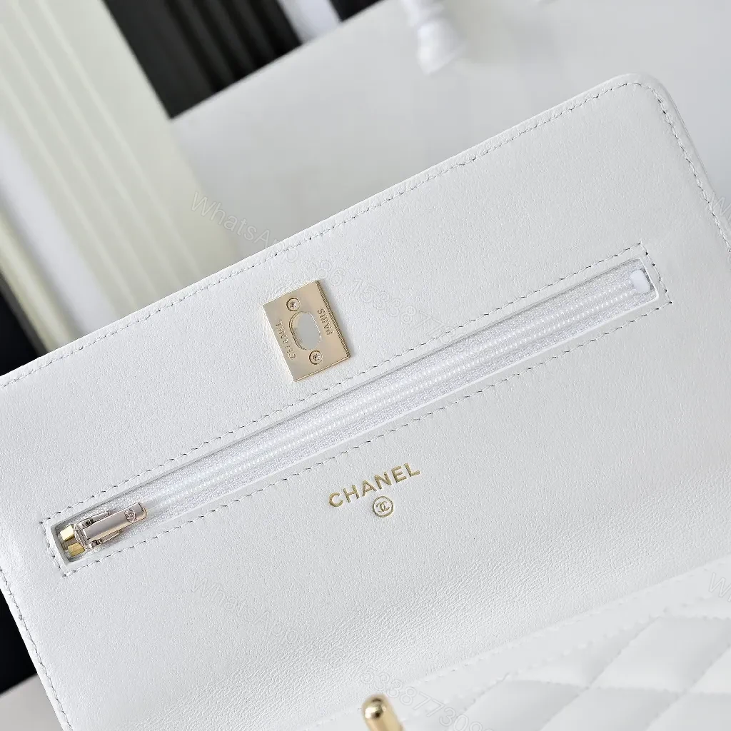 View 8 of White Quilted Shoulder Bag with Gold Chain - Luxe Everyday Elegance