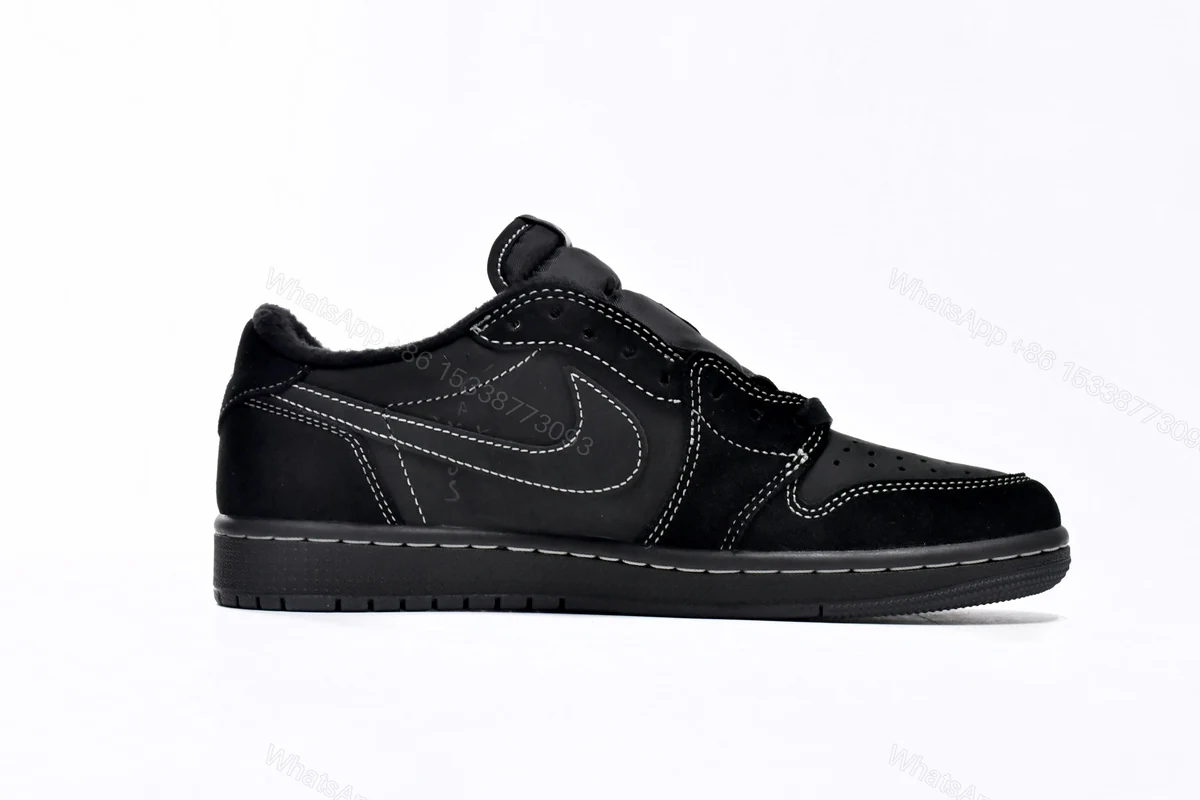View 2 of Travis Scott x Air Jordan 1 Low OG SP Black Phantom DM7866-001(Top version)