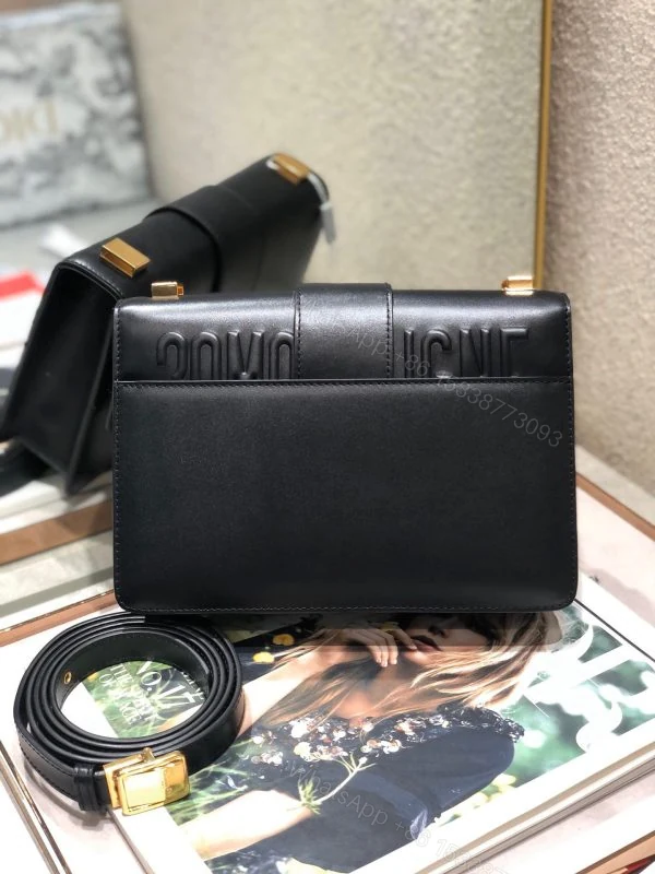 View 9 of Dior 30 Montaigne Super High-Quality Women’s Handbag Black with Gold Lock 24x17x8cm