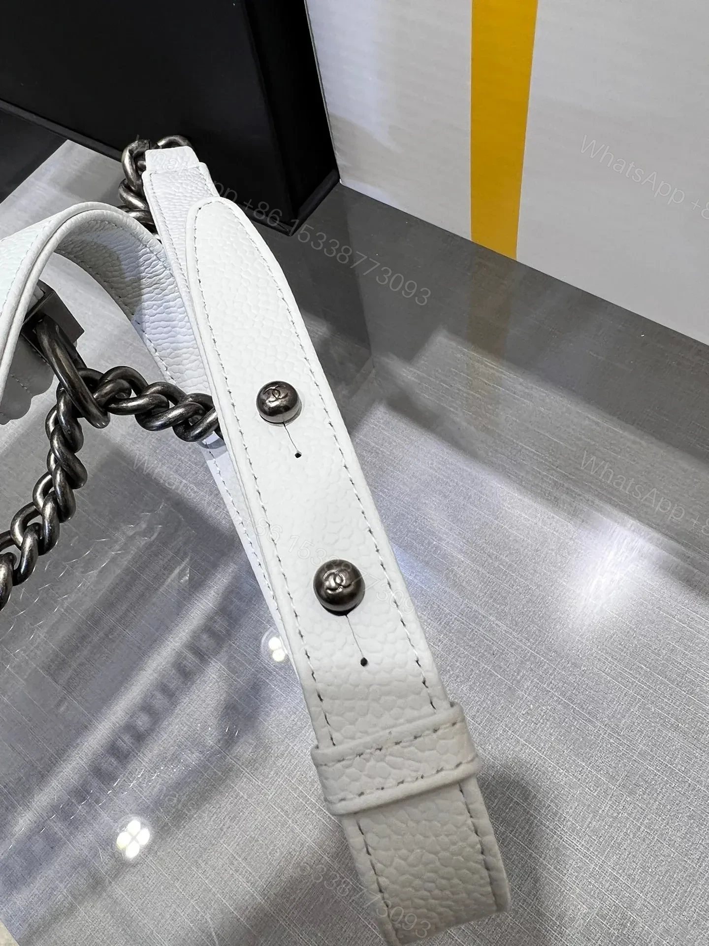 View 2 of BOY BAG MEDIUM 25 WHITE CAVIAR RUTHENIUM HARDWARE