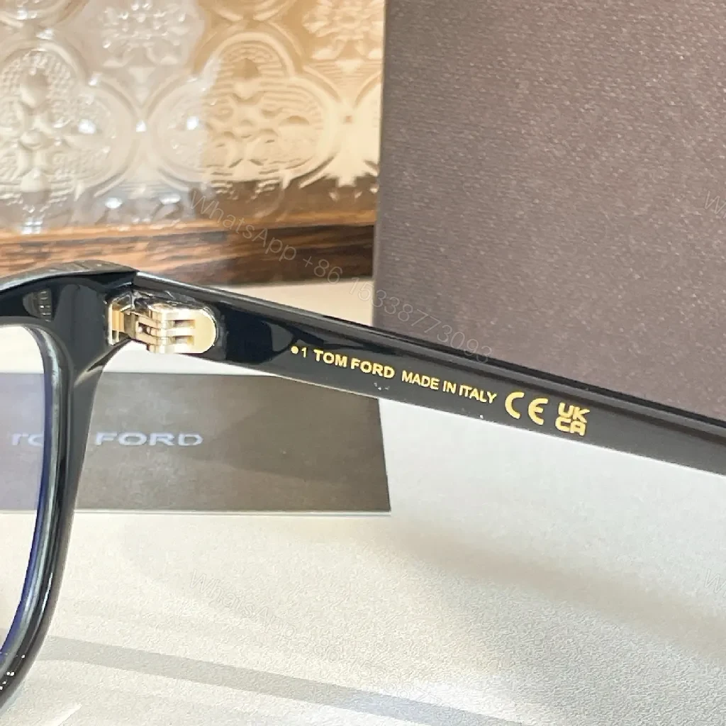 View 6 of Black Acetate Tom Ford Eyeglasses - Minimalist Luxury, Subtle Gold Details, All-Day Comfort, Premium frames