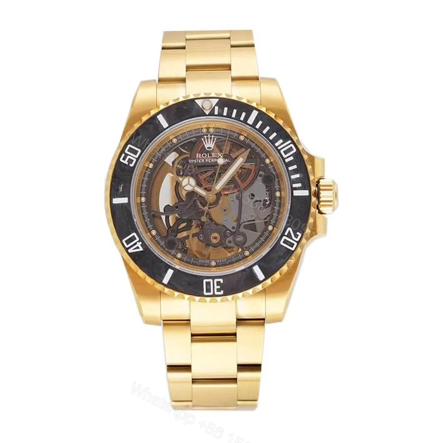 Rolex Oyster Perpetual 114200 Super Clone : Gold Skeleton Dial 34mm — view 1