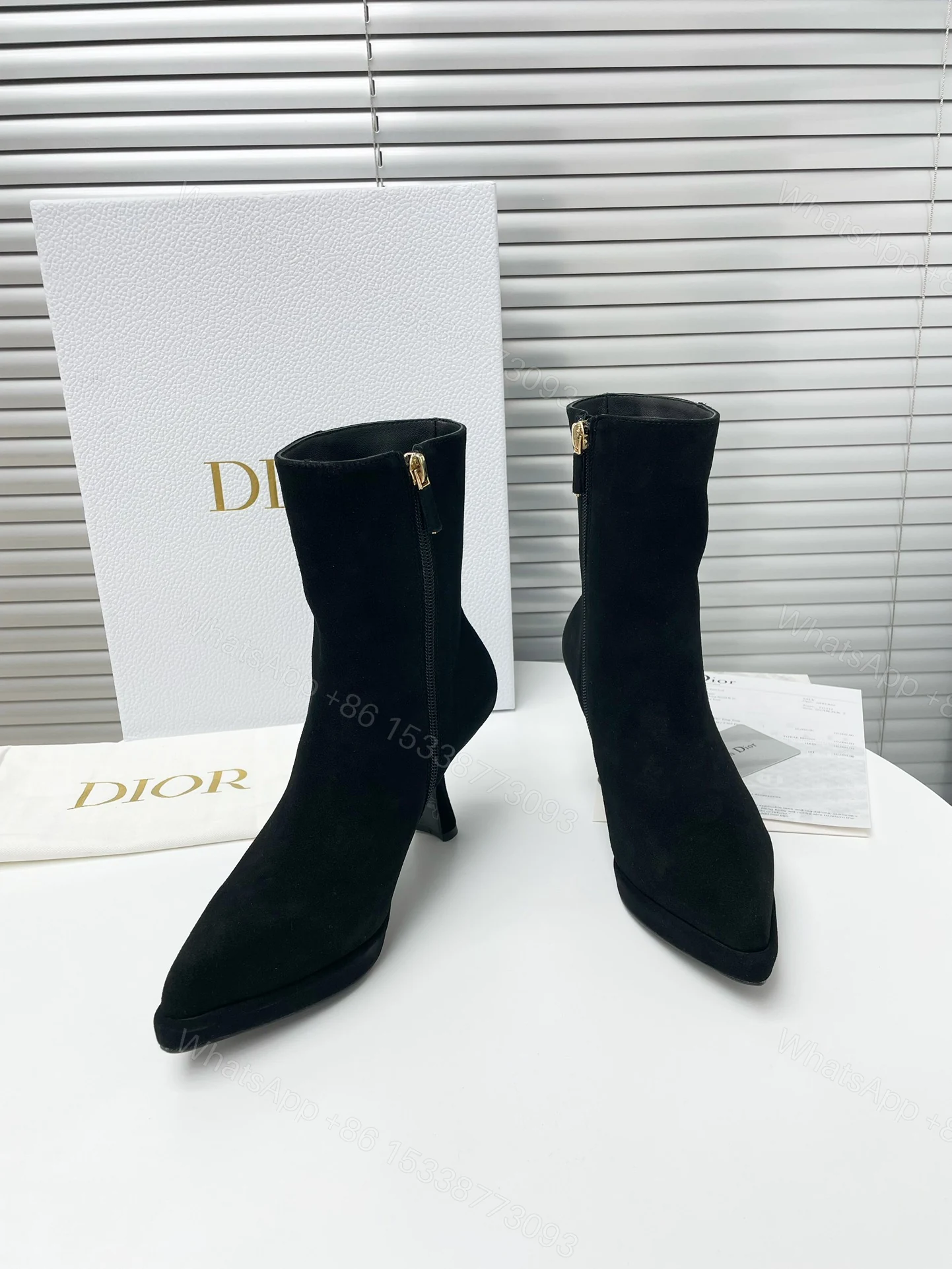 View 3 of DIOR SUEDE LEATHER ANKLE BOOTS BLACK