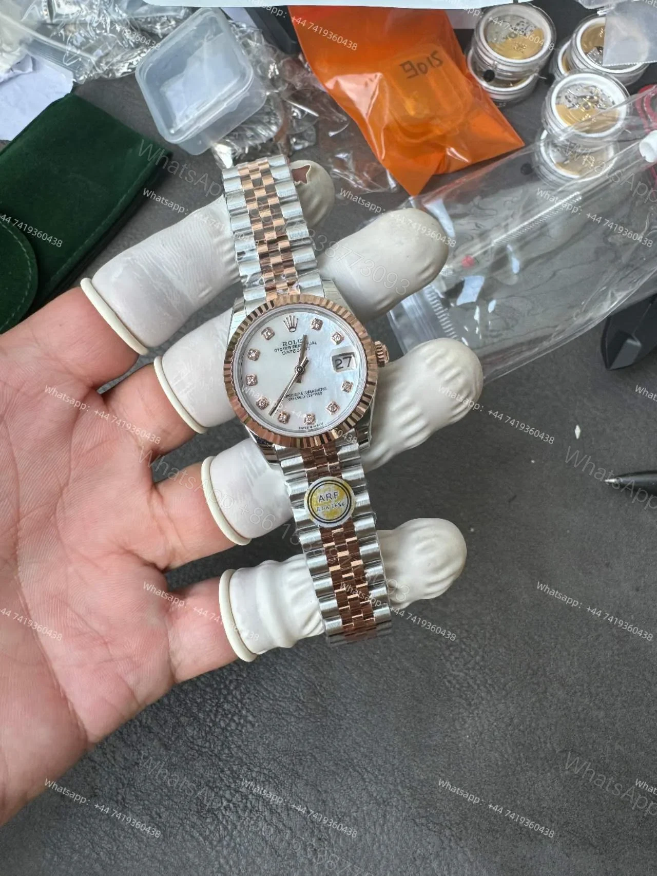 View 3 of Rolex Datejust M278271-0026 1:1 Replica Rose Gold Mother of Pearl Dial Jubilee 31MM 2236 Movement Super Clone Watch
