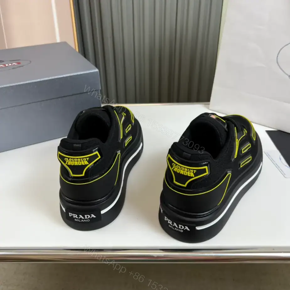 View 6 of PRADA MACRO RE-NYLON AND BRUSHED LEATHER SNEAKERS – PRD060