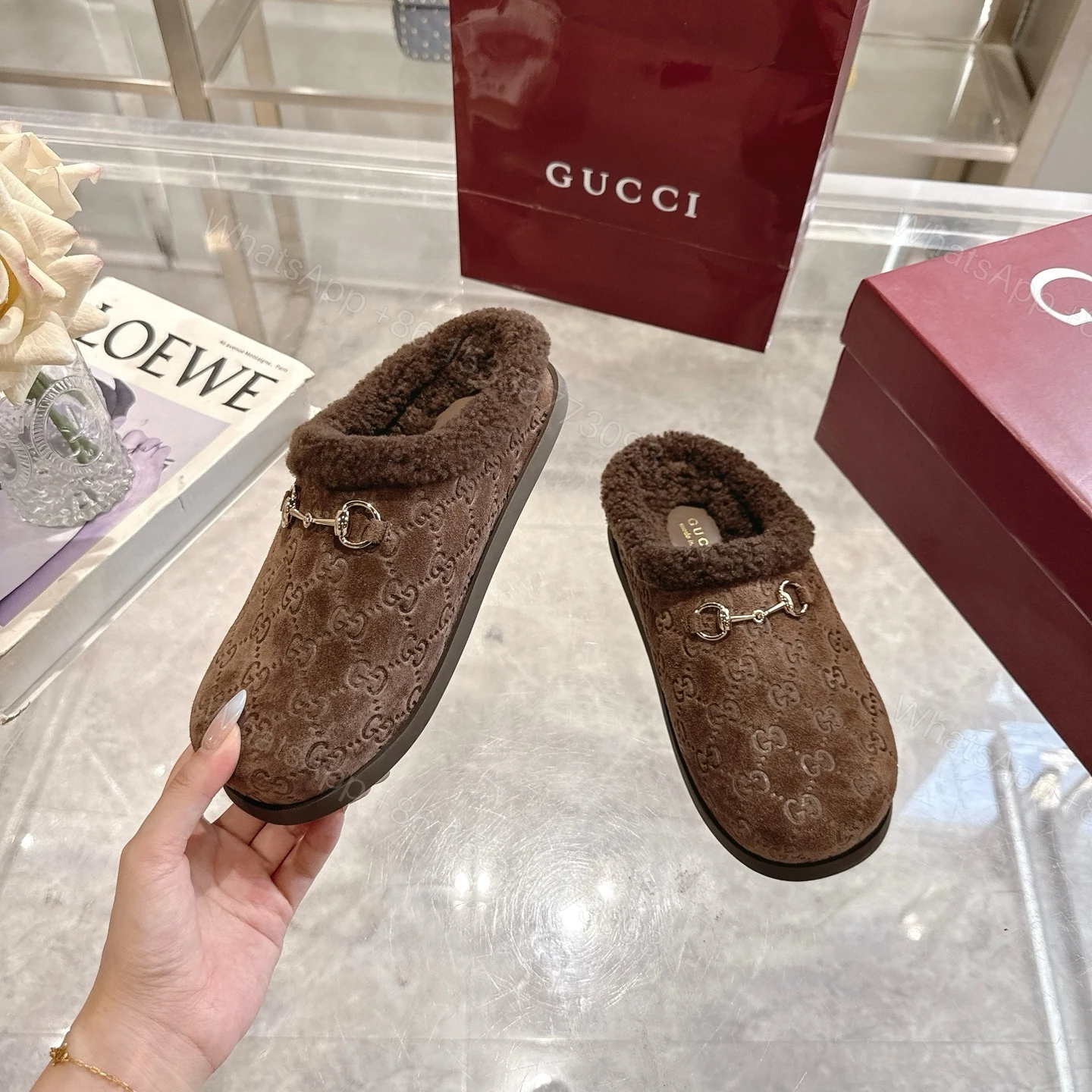 View 6 of Gucci Women Mule With Horsebit Dark Brown