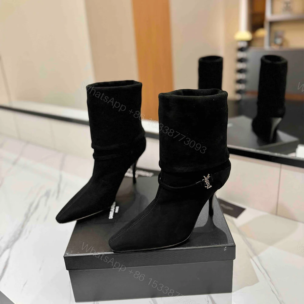 View 3 of YSL NIKI booties in suede