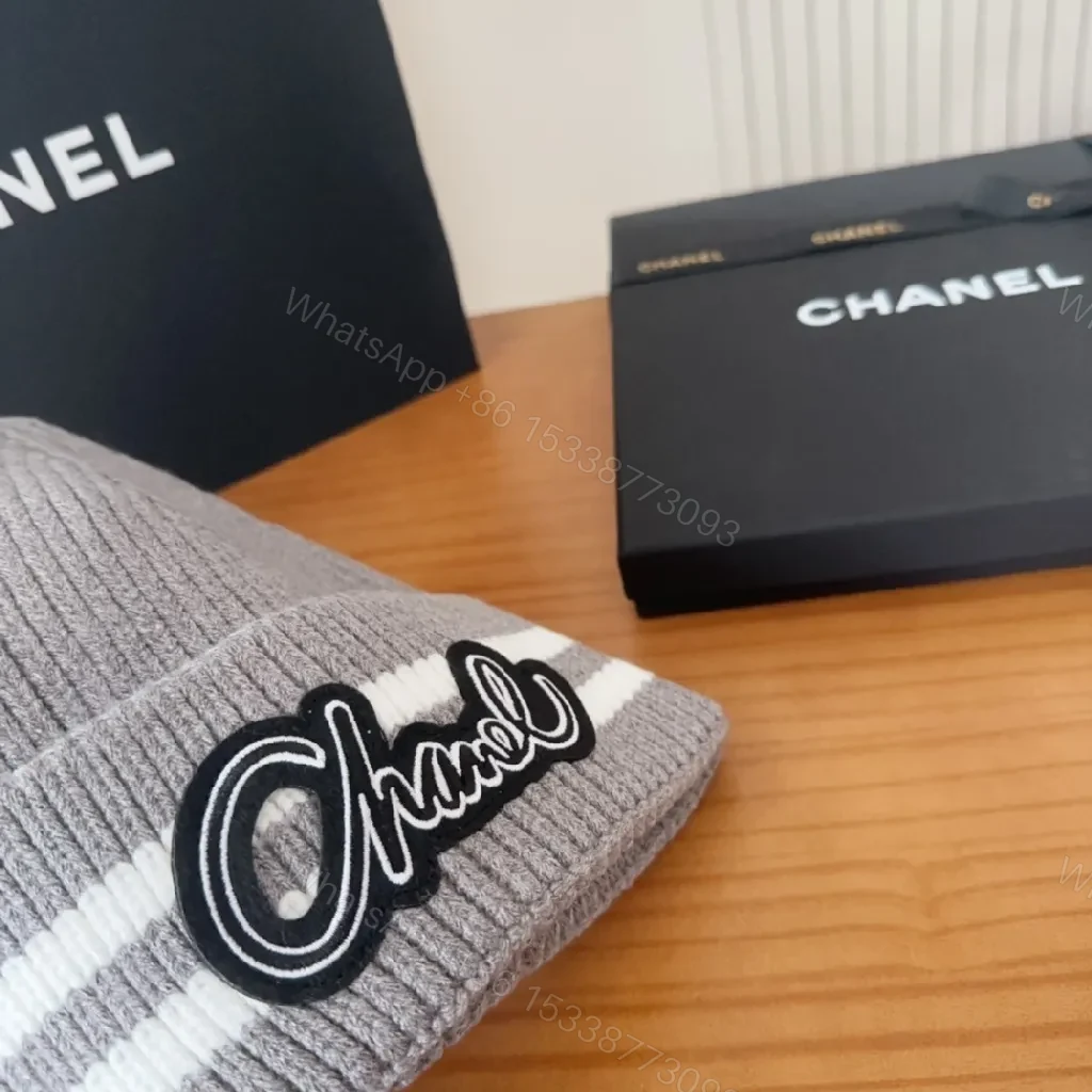 View 6 of Knit Beanie with Script Patch - Luxe Street Style Hat