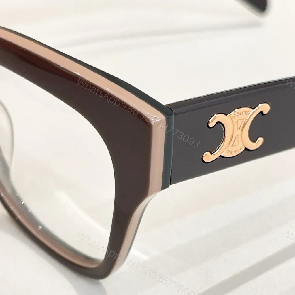 View 7 of Chic Black Acetate Cat-Eye glasses with Gold Logo Case
