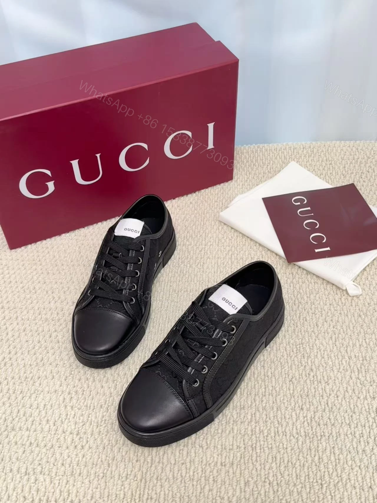 GUCCI A貨 男款 全黑低筒休閒鞋 低調百搭款 — view 1
