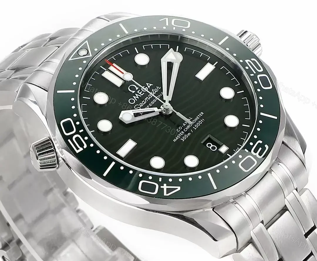 View 4 of Omega Seamaster Planet Ocean 600m Co-Axial Master Chronometer 42mm Diver’s Watch Black Ceramic Bezel Stainless Steel Case and Bracelet Green Dial with Super LumiNova Luminous Markers