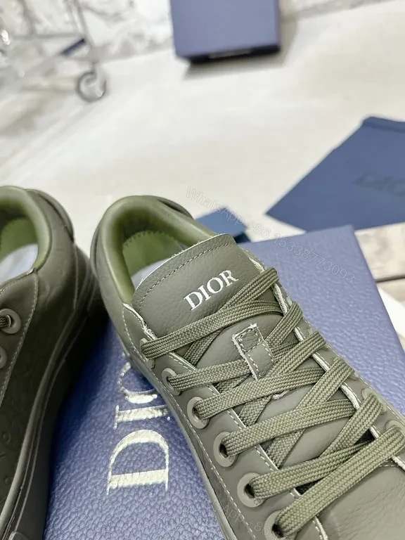 View 4 of Knit-Texture Luxury Low-Top Sneakers with Subtle Dior Detailing