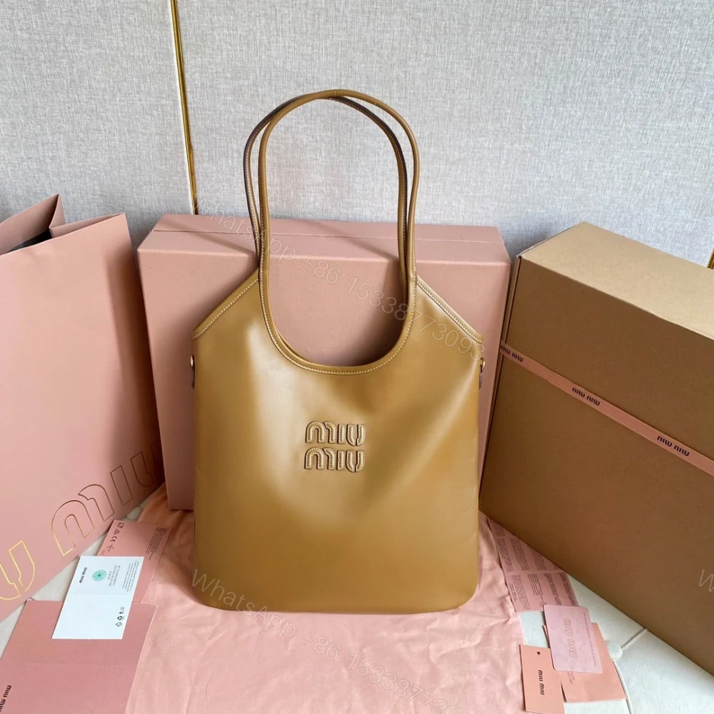高仿miumiu繆繆*IVY系列5BG231限定款Tote包焦糖色免檢版 — view 1