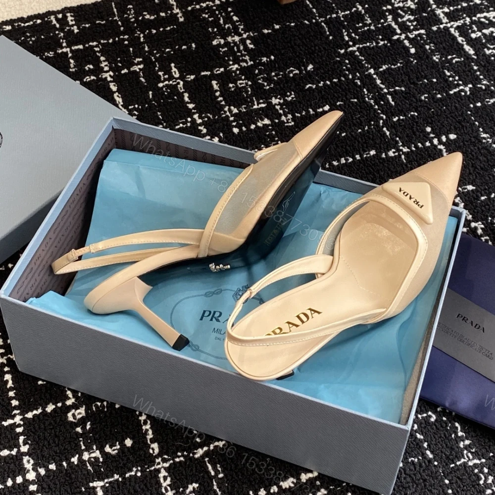 View 5 of 高仿Prada*1I891M尖頭露跟高踭鞋7.5CM膚色免檢版