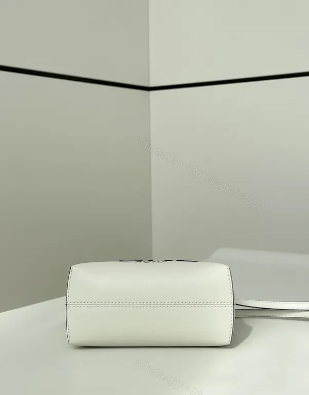 View 2 of Chic Fendi Satchel: White Leather, Logo, Versatile Luxury
