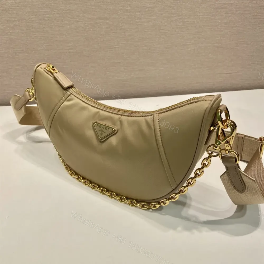 View 3 of 高仿Prada*RE-Nylon系列1BH222單肩半月包駝色免檢版