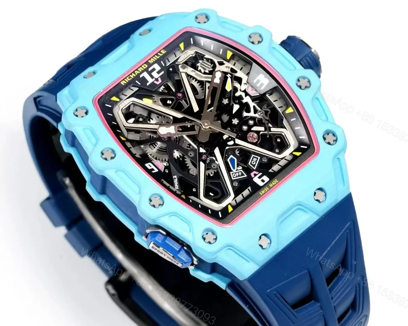 View 4 of Richard Mille RM35-03 Automatic Skeleton Watch Carbon NTPT Fiber Case 13.5MM Ultra Thin Integrated Movement Sport Luxury Edition RM35-03-CNT-AUTO-LT