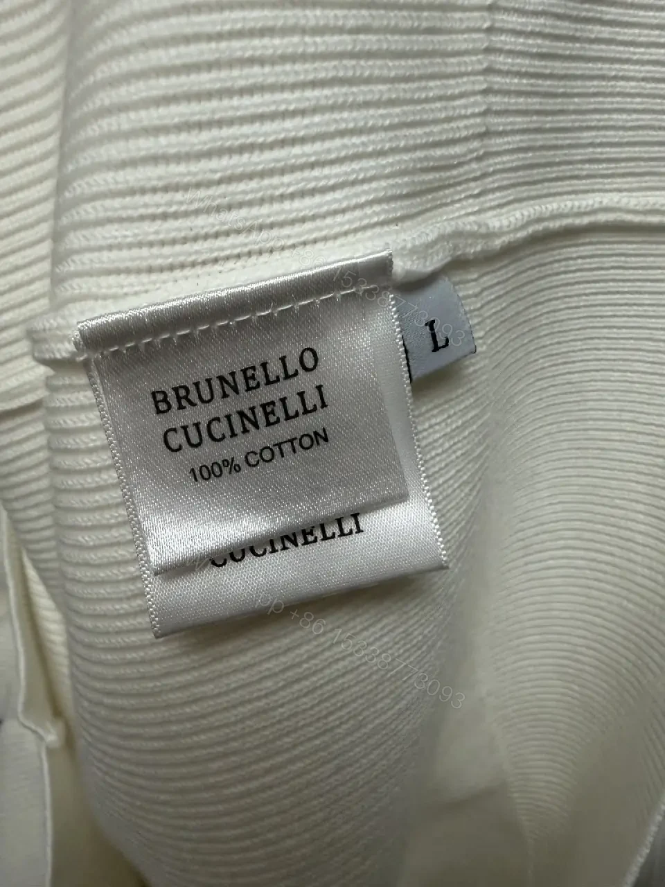 View 9 of Off-White Cream Ribbed Knit Polo Sweater, Short Sleeve, Drop-Shoulder