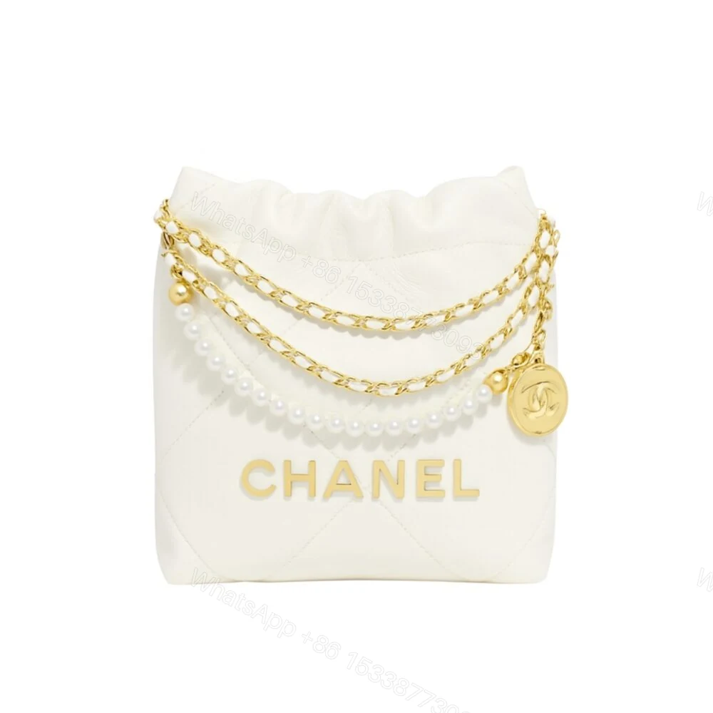 Chanel 22 Mini Handbag Crystal Pearls White 22Cm AS3980 — view 1