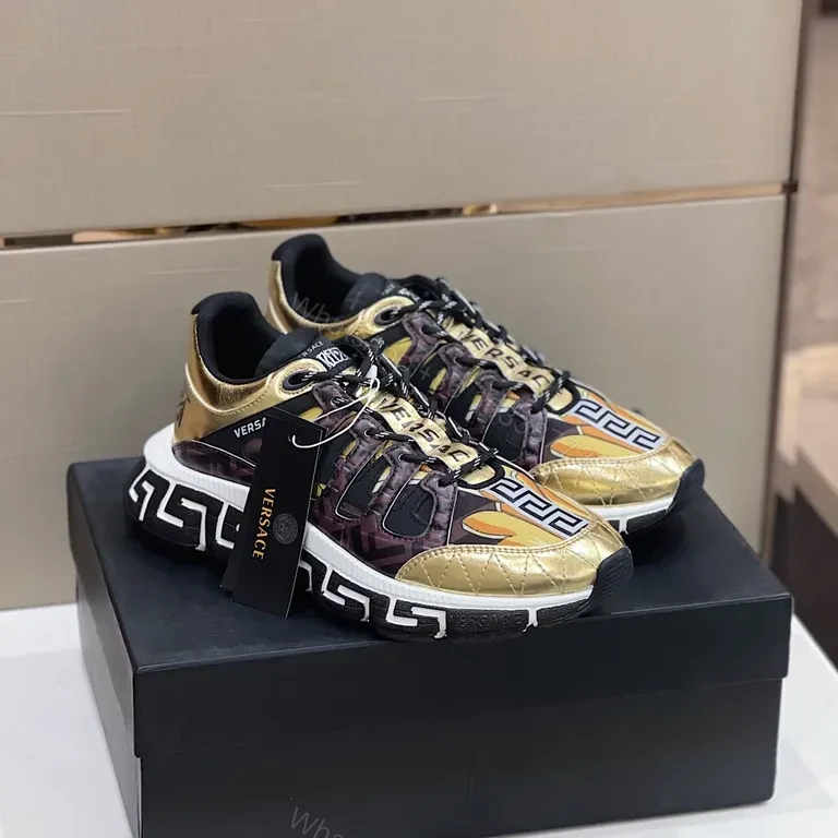 View 9 of Gold-Patterned High-Tops: Versace-Inspired Luxury Sneakers