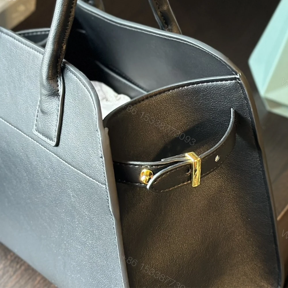 View 9 of PRADA LARGE TOTE BAG WITH BUCKLES BLACK 32CM