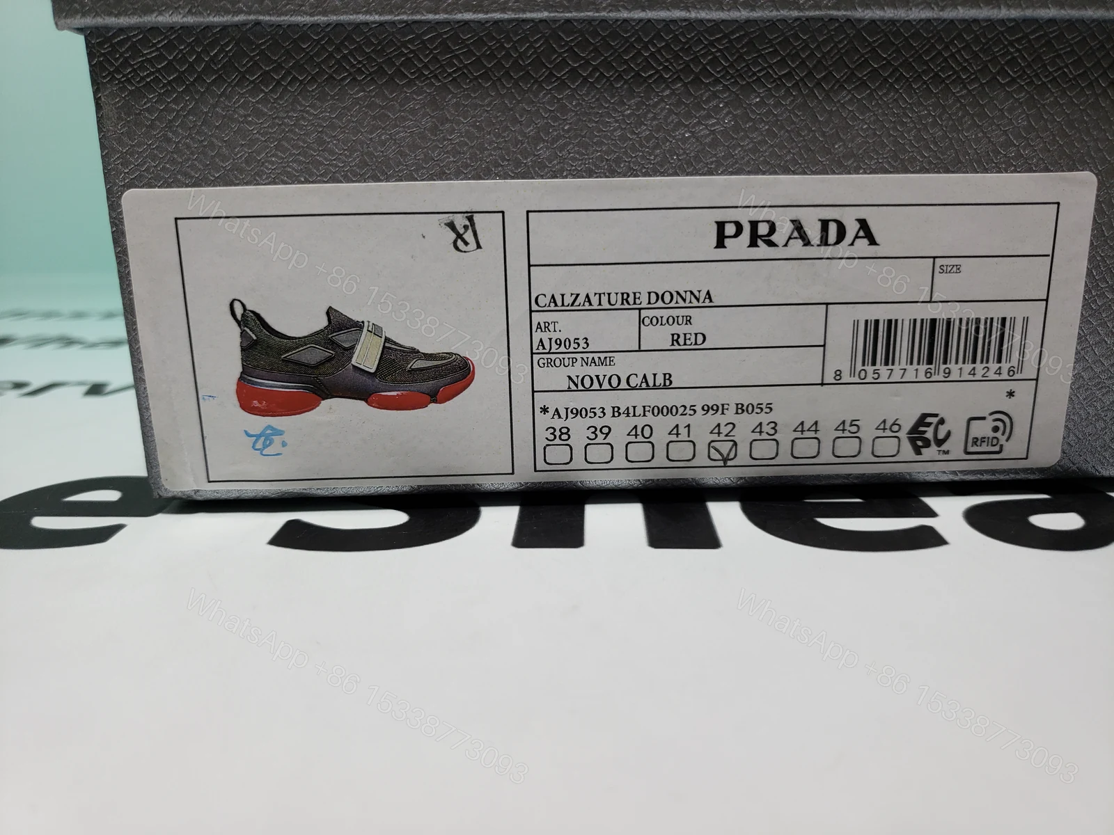 View 6 of Prada Cloudbust Velcro sneakers Black and Red