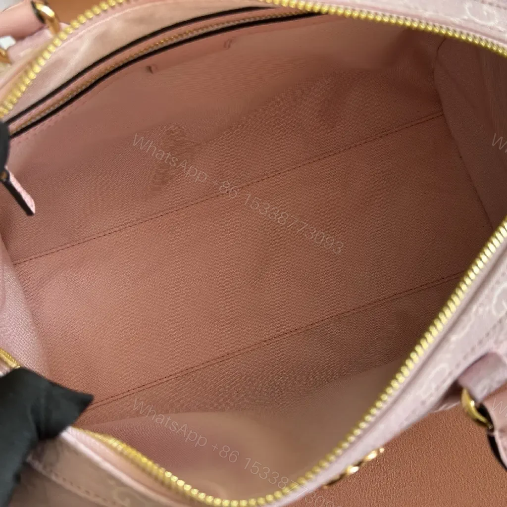 View 6 of Soft Pink Jacquard Satchel: Subtle Pattern, Bold Presence